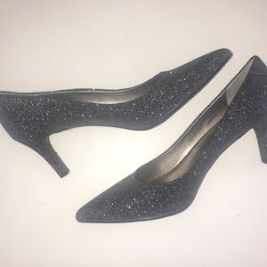 Sparkly black/silver heels